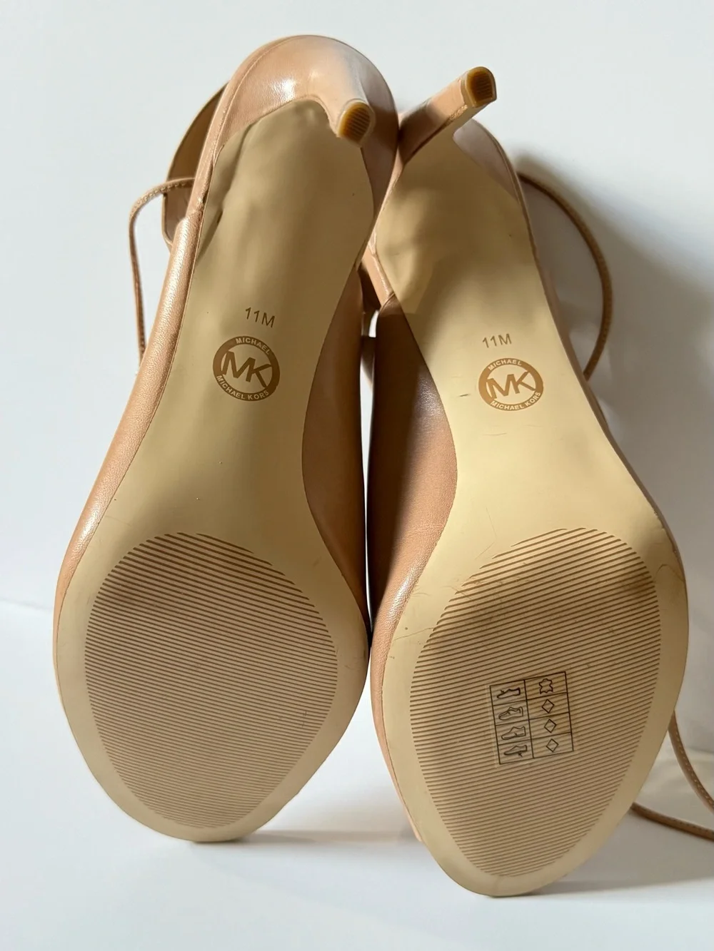Michael Kors Nude Lace-Up Cutout Stiletto Heels
